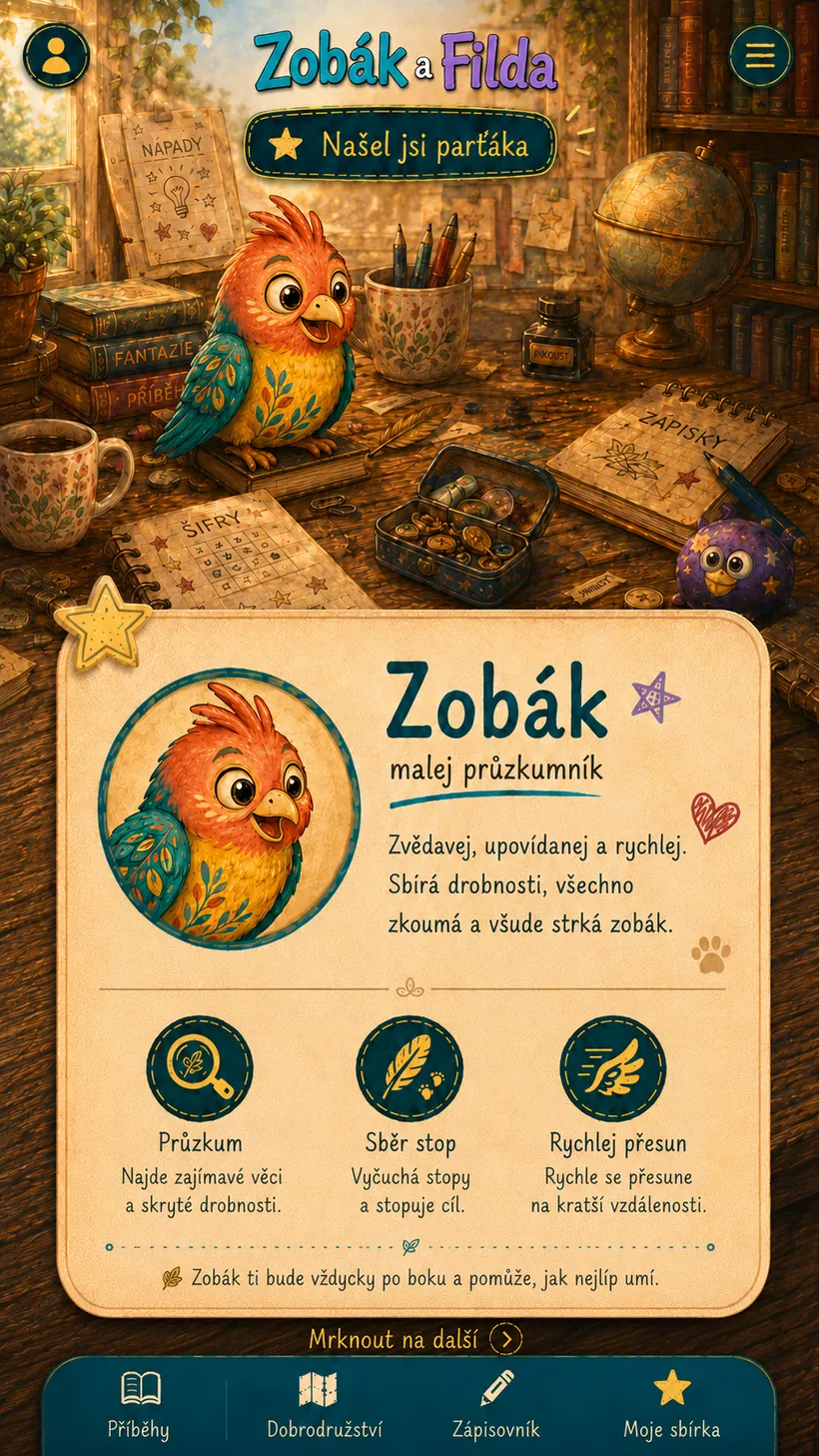 Zobák – malej průzkumník
